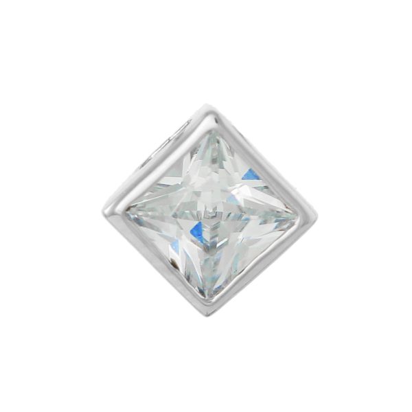 SP680 - Sterling Silver 6mm Bezel Set CZ Pendant
