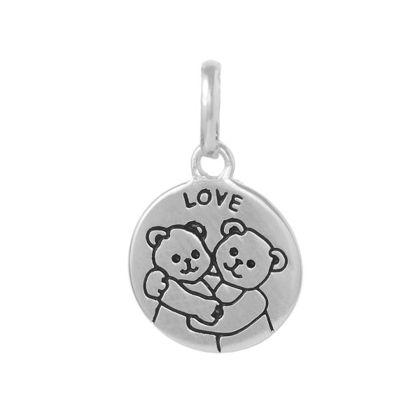 SP531 - Sterling Silver 12mm Teddy Disc Pendant