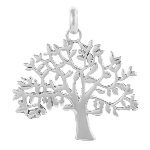 SP60 - Sterling Silver 31mm Plain Tree of Life Pendant