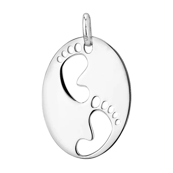 SP779 - Sterling Silver 24.5mm Foot Print Pendant