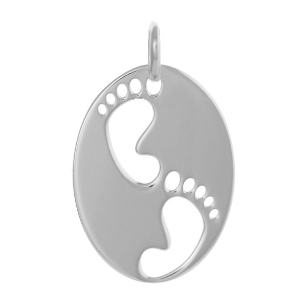 SP779 - Sterling Silver 24.5mm Foot Print Pendant