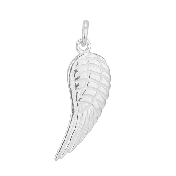 SP7939 - Sterling Silver 18mm Textured Wing Pendant