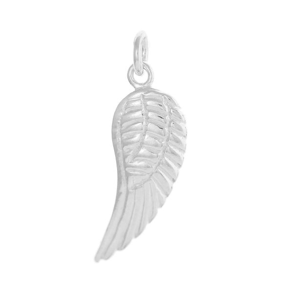 SP7939 - Sterling Silver 18mm Textured Wing Pendant