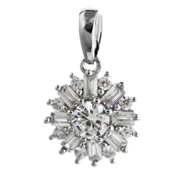 SP960 - Sterling Silver 11mm CZ Cluster Pendant