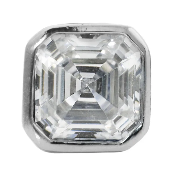 SP9720 - Sterling Silver 9mm Bezel Set Radiant CZ Pendant