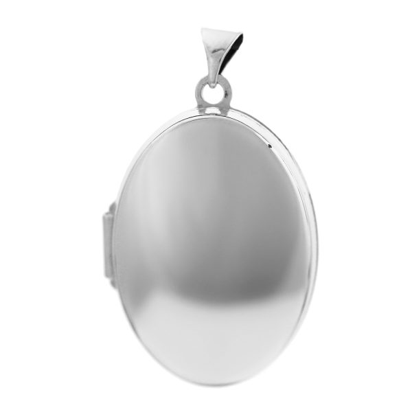 SPL21PL - Sterling Silver 26mm Plain Oval Locket