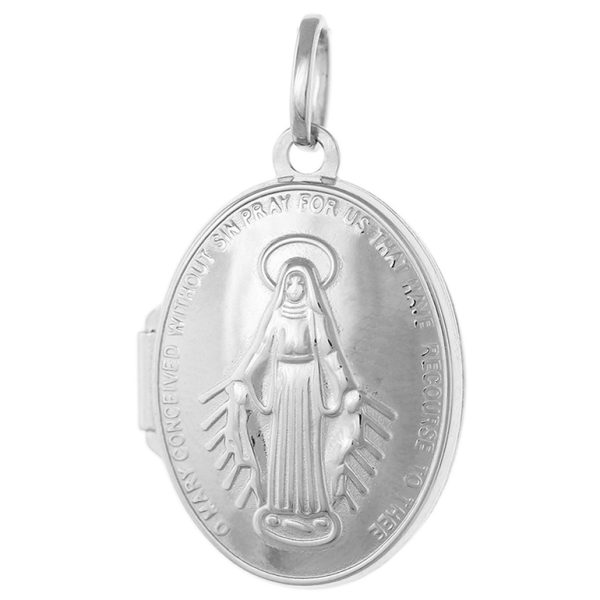 SPL28 - Sterling Silver 21mm Oval Miraculous Locket