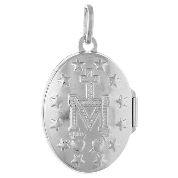 SPL28 - Sterling Silver 21mm Oval Miraculous Locket