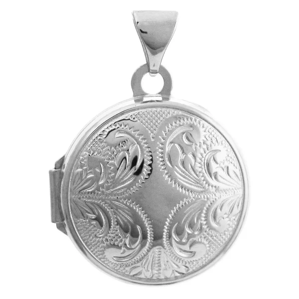 SPL29 - Sterling Silver 16mm Ornate Round Locket