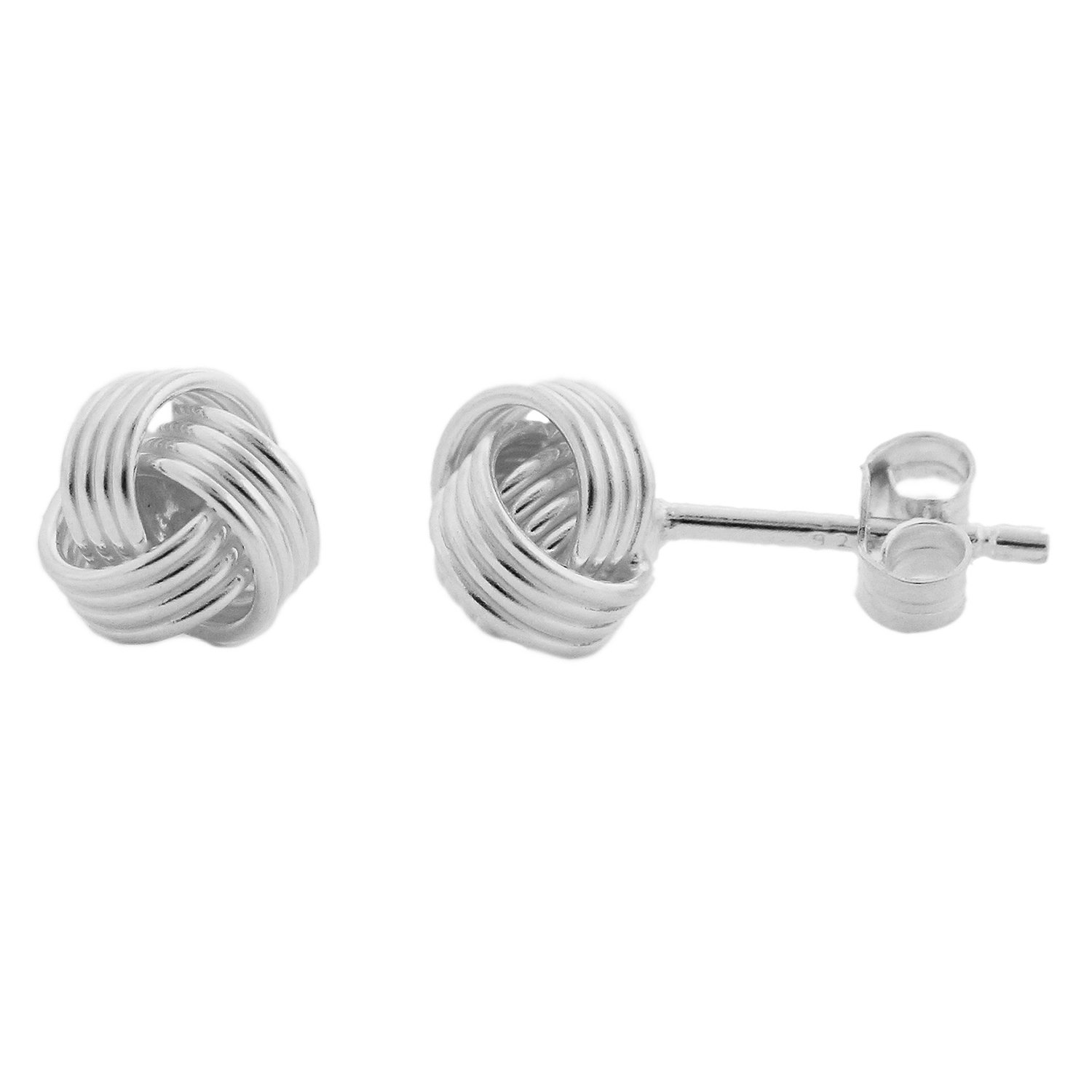 SE1213 - 9mm Sterling Silver Knot Stud Earrings - W J Sutton