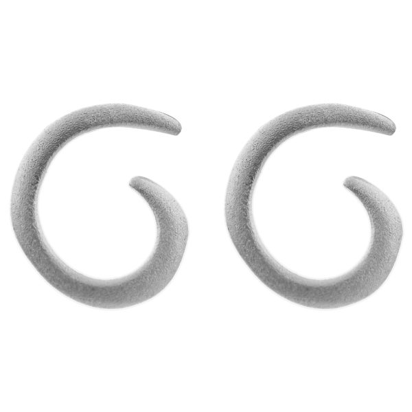 SE2538 - 13mm Sterling Silver Frosted Swirl Stud Earrings