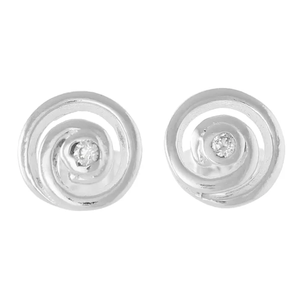 SE312 - 8.3mm Sterling Silver CZ Swirl Stud Earrings