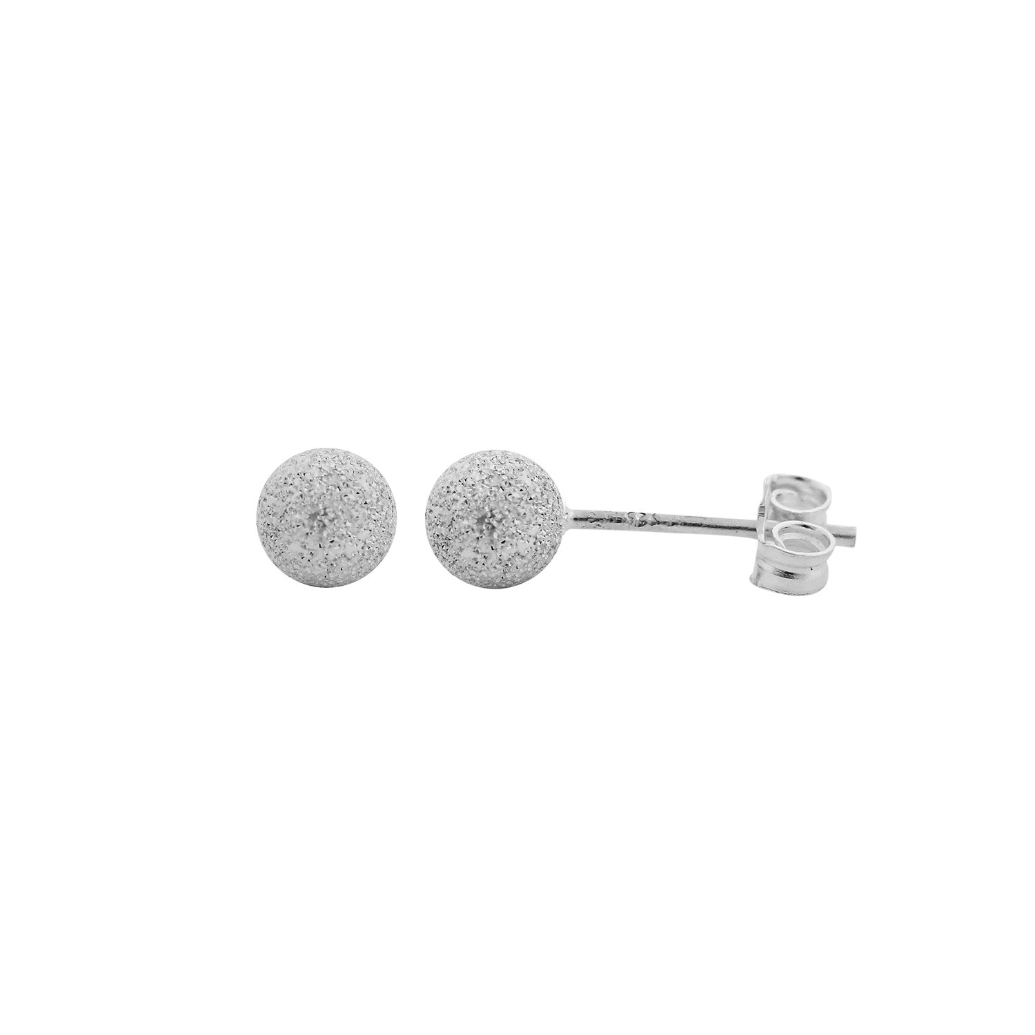 thumbnail interactive-video image 1 of Solid 925 Sterling Silver 15mm Ball Stud Earrings - Big Plain Ball Studs, Butterfly Backing 1 of 2