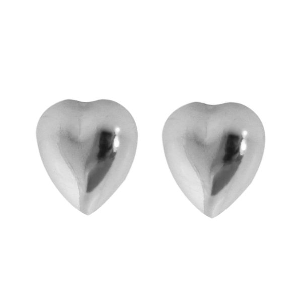 SE501 - 10mm Sterling Silver Heart Shaped Stud Earrings