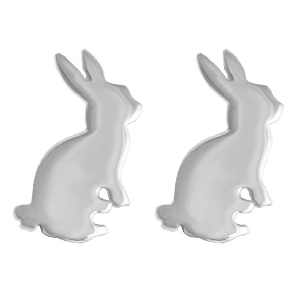 SE54 - 15mm Sterling Silver Rabbit Stud Earrings