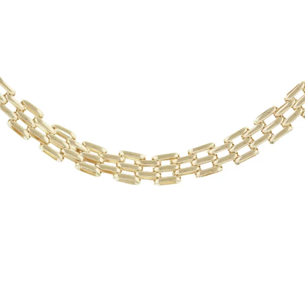 GBRK0 - 9ct Yellow Gold Handmade 3-Brick Chain with Lobster Clasp - 6.5mm Wide