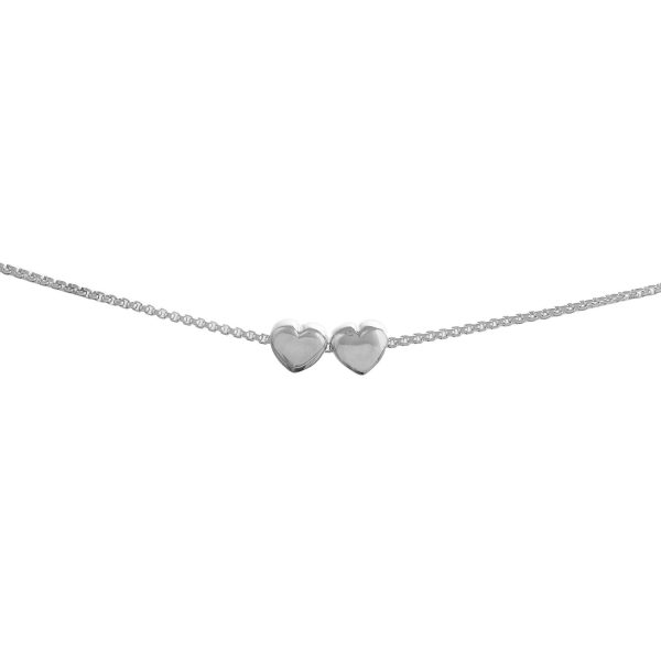 SJ324H - Sterling Silver Box Belcher Heart Bracelet - Various Lengths