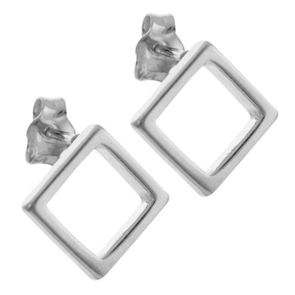 SE459 - 8.5mm Sterling Silver Geometric Stud Earrings