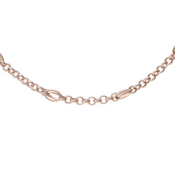 GHM74R - 9ct Rose Gold Handmade Crossover Link with Round Belcher Chain with Lobster Clasp – 5mm Wide