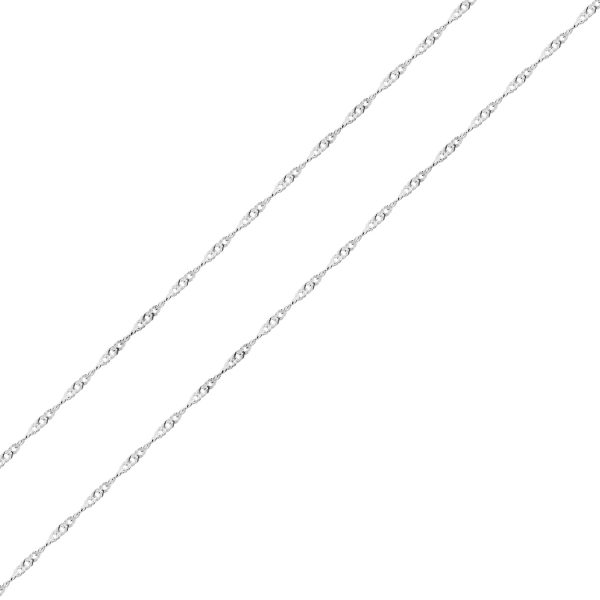WG240/18 - 18" 9ct White Gold 1mm Singapore Necklace