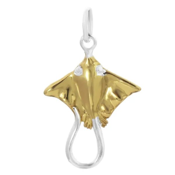 SP6165 - Sterling Silver 19mm Stingray Pendant
