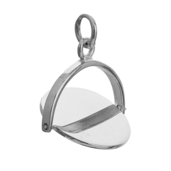SP585 - Sterling Silver 13mm Engravable Round Disc Swivel Pendant