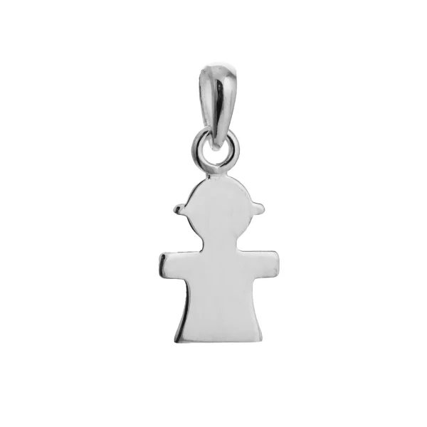 SP662F - Sterling Silver 10mm Engravable Female Person Pendant