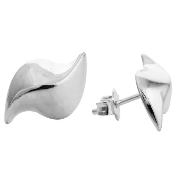 SE83 - Sterling Silver 12mm Abstract Stud Earrings