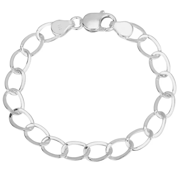 SHM317 - Sterling Silver Handmade Chain with Lobster Clasp – 8.7mm Wide