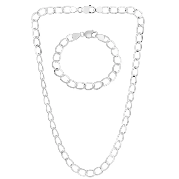 SHM317 - Sterling Silver Handmade Chain with Lobster Clasp – 8.7mm Wide