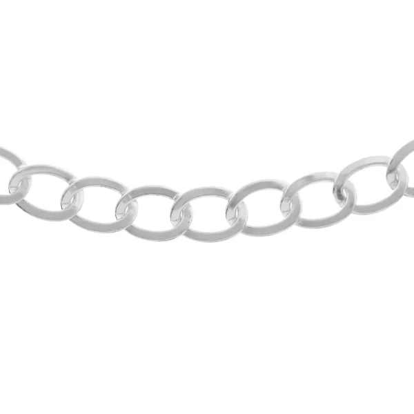 SHM317 - Sterling Silver Handmade Chain with Lobster Clasp – 8.7mm Wide