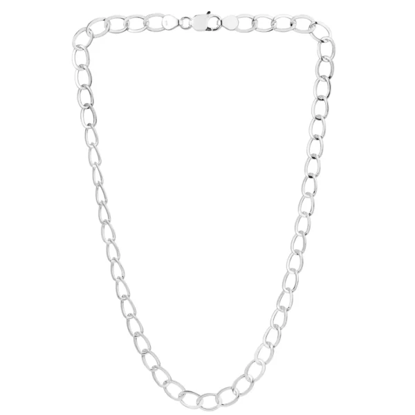 SHM317 - Sterling Silver Handmade Chain with Lobster Clasp – 8.7mm Wide