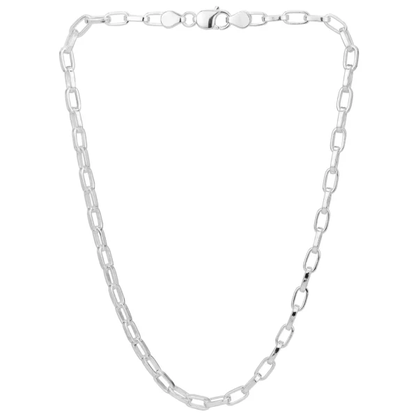 SHM5008 - Sterling Silver Handmade Chunky Paper Chain with Lobster Clasp - 5.8mm Wide