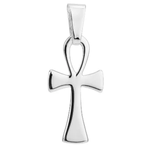 SP155 - 27mm Sterling Silver Plain Ankh Cross Pendant