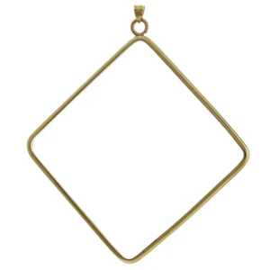 GP024 - 54.5mm 9ct Yellow Gold Large Square Pendant