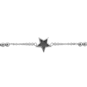 SJ104 - 7.5" Sterling Silver Bead and Star Bracelet