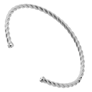 STB416 - Sterling Silver 3mm Twisted Oval Torq Bangle