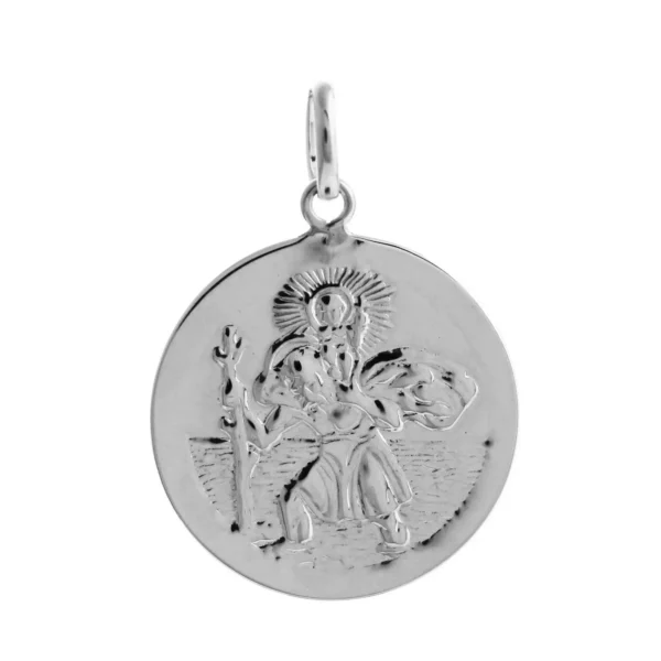 STC8 - 20mm Sterling Silver Saint Christopher Pendant