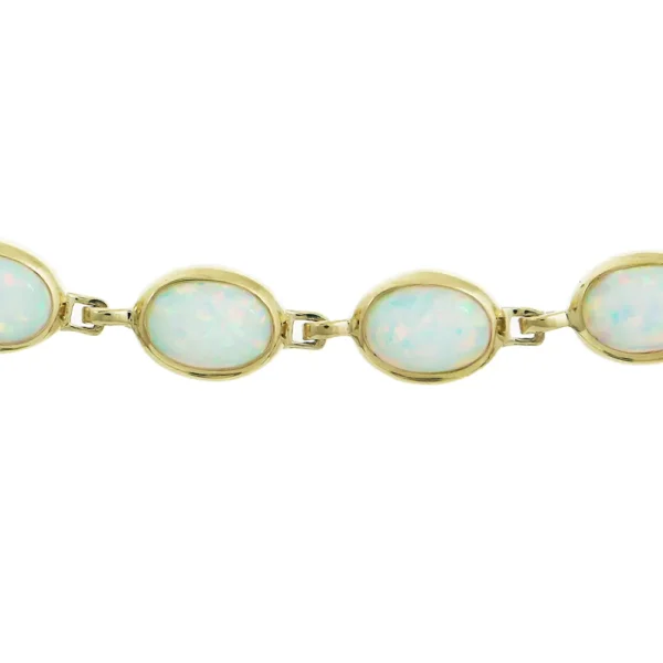 GB046/7 - 12mm 9ct Yellow Gold Opal Bracelet