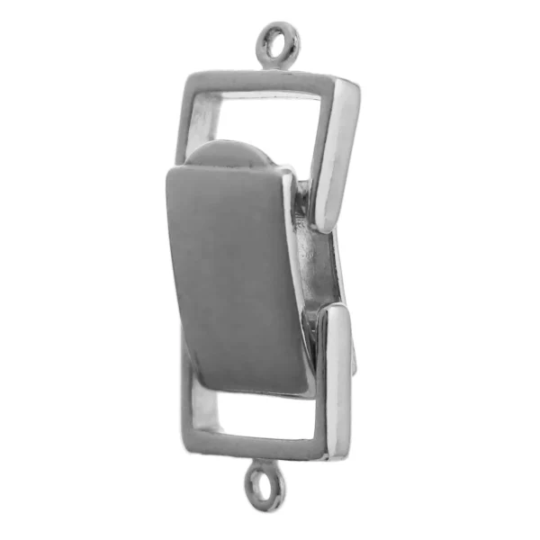 SM023 - Sterling Silver 16mm Box Latch Clasp with 1 Jump Ring - Sold Individually