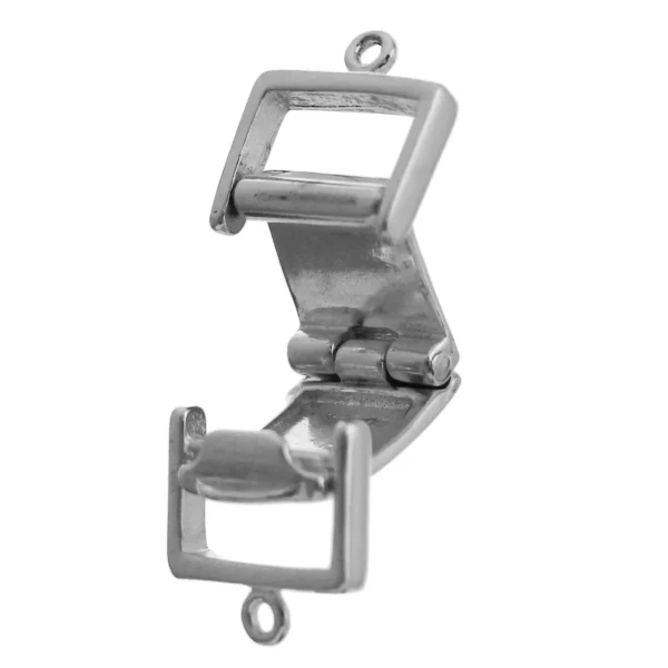 SM023 - Sterling Silver 16mm Box Latch Clasp with 1 Jump Ring - Sold Individually