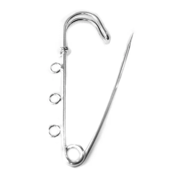 SM149 - Sterling Silver Large Kilt Safety Pin Fitting with 3 Jump Rings - Sold Individually
