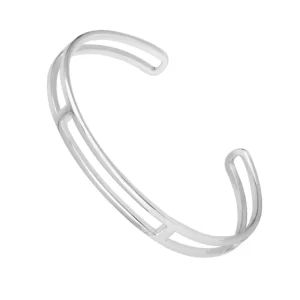 S4191 - Sterling Silver 7.6mm Oval Torq Bangle – Various Sizes