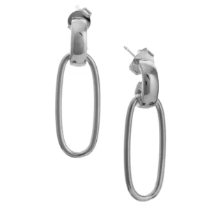 SE455 - 30mm Sterling Silver Geometric Drop Earrings