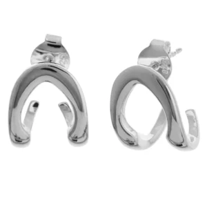 SE804 - Sterling Silver 14mm Hoop Stud Earrings